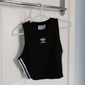 Adidas crop 3 stripe tank top NWT